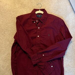 Polo by Ralph Lauren Men's Deep Red Button Down Shirt